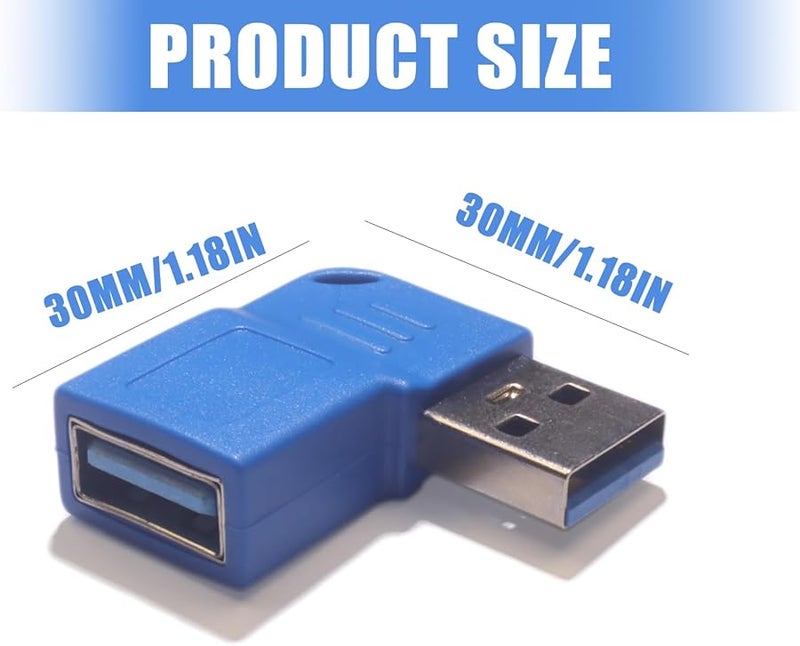 محول USB 3.0 أسود بزاوية قائمة، ذكر إلى أنثى، سرعة نقل بيانات 5 جيجابت في الثانية للكمبيوتر المحمول والهاتف - Image 5
